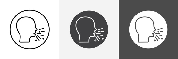man coughs icon set vector art