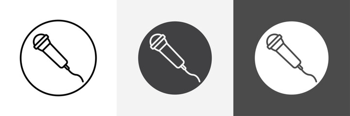 Microphone icon set vector art