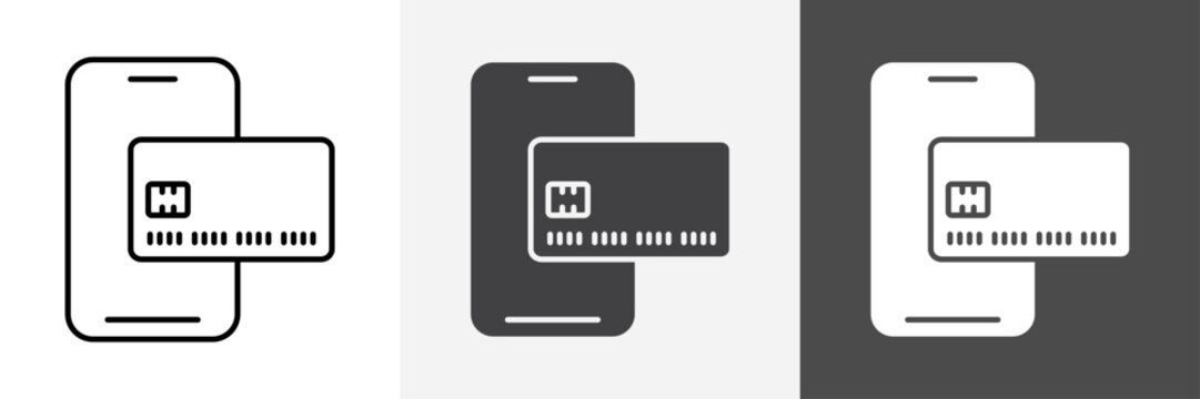 mobile payment icon set vector art