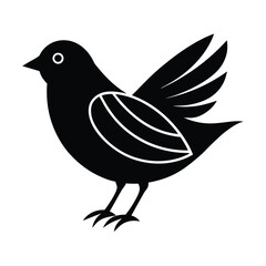 Obraz premium Minimalist Finch Wings Vector Silhouette
