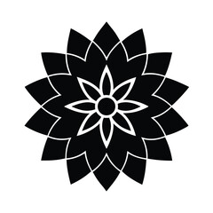 Minimalist Lotus Mandala Vector Silhouette