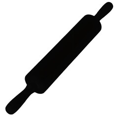 black Rolling Pin vector isolated on white background