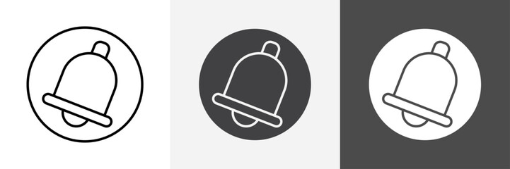 Notification bell icon set vector art