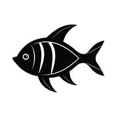 Fototapeta premium Simple Tropical Fish Vector Silhouette