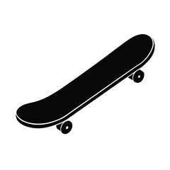 Single Skateboard Vector Silhouette