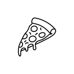 Delicious Pizza Slice Line Art Illustration