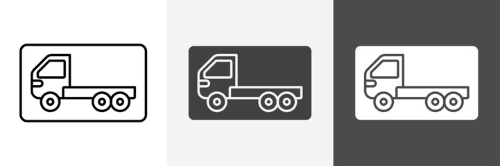 Pickup truck icon set vector art