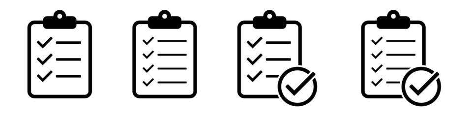 Clipboard icon. Clipboard with check mark icon. Checklist sign symbol for web site and app design.