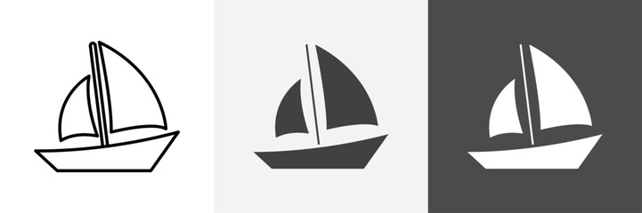 Sailboat icon set vector art