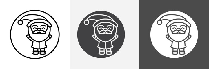 Santa Claus icon set vector art