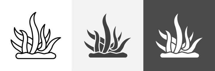 Seaweed icon set vector art