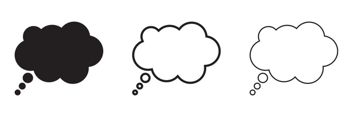 Thought cloud. Think bubble in line style.