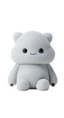 Cute Fluffy White Bear 3D Render on Black Background png, isolated on trasparent background