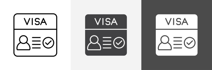 Start up visa icon set vector art