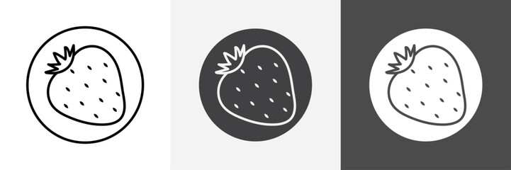strawberry icon set vector art