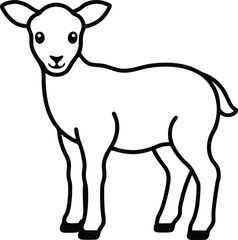 lamb icon line art vector illustration on transparent background