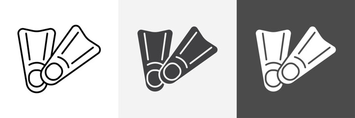 Swimming flippers icon set vector art © Hindu