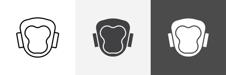 Taekwondo helmet icon set vector art