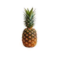 Fototapeta premium Fresh and Juicy Pineapple Isolated on White Background with Textured Skin and Green Leaves on Top