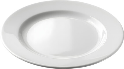 An empty elegant white plate against isolated on white transparent background perfect for culinary design and food presentation restaurant theme