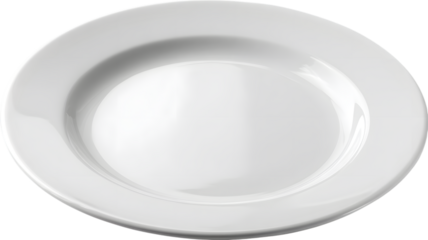 An empty elegant white plate against isolated on white transparent background perfect for culinary design and food presentation restaurant theme