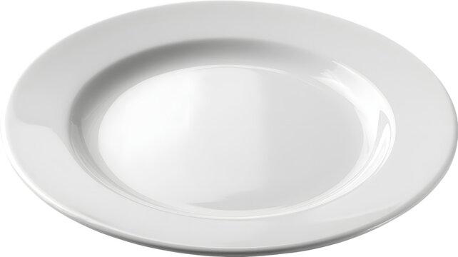 An empty elegant white plate against isolated on white transparent background perfect for culinary design and food presentation restaurant theme