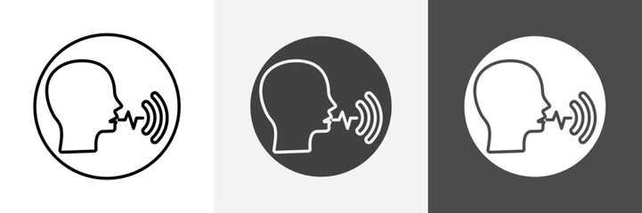 Voice recognition icon set vector art