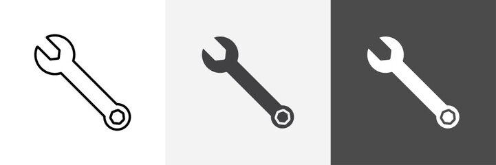 Wrench icon set vector art