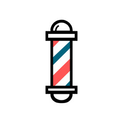 Elegant Minimalist Barber Icon Featuring a Classic Pole and Comb in Flat, Modern Digital Style for Branding Purposes