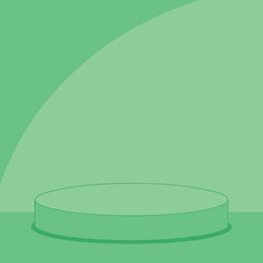 Minimalist Green Product Display Podium with Soft Lighting for Presentation or Mockup Ideal for Showcasing Items in a Clean and Simple Style