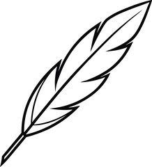 Obraz premium native american feather icon line art vector illustration on transparent background