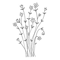 Cute little meadow flowers. Contrast print for fabric, wallpaper, invitations and greeting cards. 