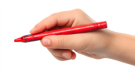 Hand Holding a Red Crayon