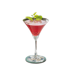 Cosmopolitan cocktail in a fancy glass on a Transparent PNG background