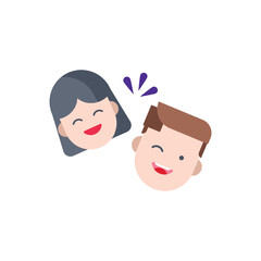 Friends flat icon with white background vector stock illustration