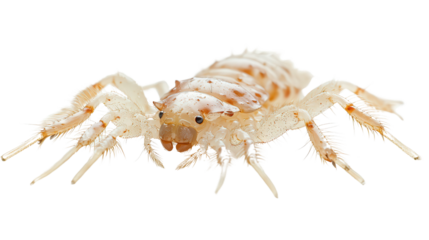 Head louse macro image Transparent background, PNG file