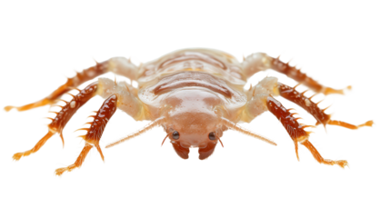 Head louse macro image Transparent background, PNG file
