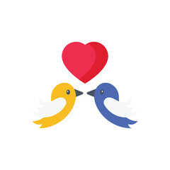 Love flat icon with white background vector stock illustration