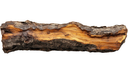 Hevea brasiliensis latex bark section Transparent background, PNG file