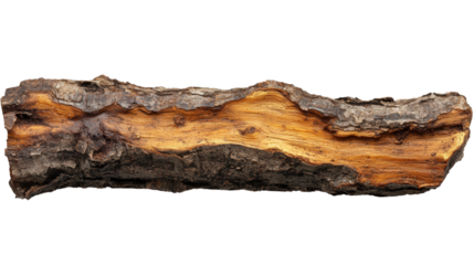 Hevea brasiliensis latex bark section Transparent background, PNG file
