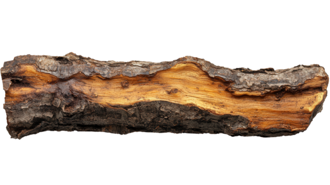 Hevea brasiliensis latex bark section Transparent background, PNG file