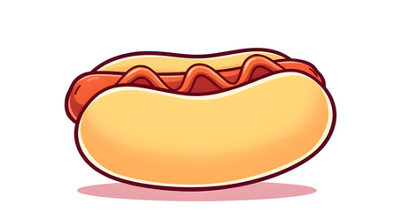 Hotdog flat vector, Hotdog food clipart, Hotdog hand drawn