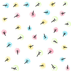 seamless pattern of colorful tree. Made in eps