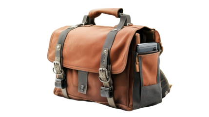 Hybrid laptop and clothes travel bag Transparent background, PNG file