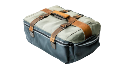Hybrid laptop and clothes travel bag Transparent background, PNG file