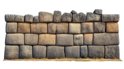 Incan temple wall from Cusco Transparent background, PNG file