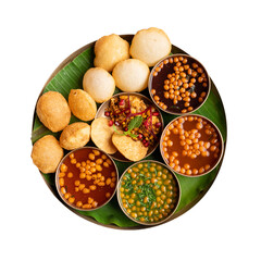 Panipuri with different flavours of water and filling on a Transparent PNG Background