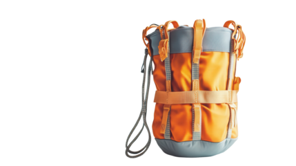 Innovative rock climbing chalk bag with cooling system, Transparent background, PNG file