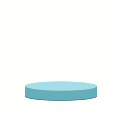 Minimalist Light Blue Podium or Stage for Product Display on a White Background Perfect for Mockups and Presentations of Various Products