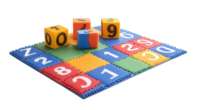 Interactive math mat for learning numbers, Transparent background, PNG file